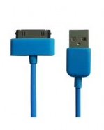 USB Datenkabel für iPhone 4, 4S, 3, 3G, iPad 1, 2, 3, iPod Touch 2G, 3G, 4G, Nano, Classic - Blue