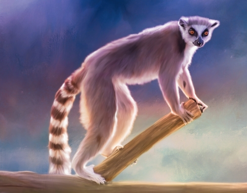 Cute painted Ring-tailed lemur handyhüllen