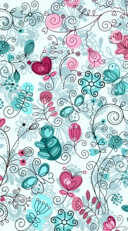 doodle flowers and butterflies handyhüllen