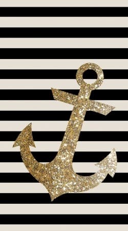 gold glitter anchor in black handyhüllen