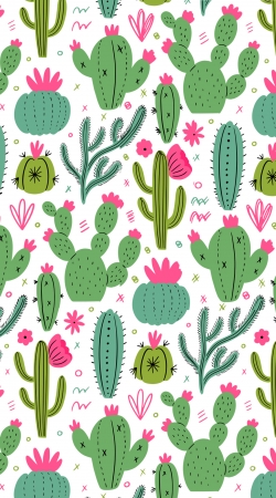 Minimalist pattern with cactus plants handyhüllen