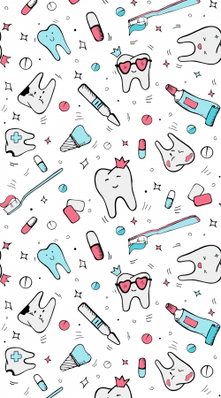 Seamless dental pattern with teeth toothpaste hülle