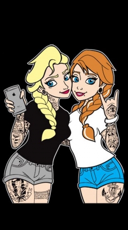 Sisters Selfie Tatoo Punk Elsa Anna handyhüllen