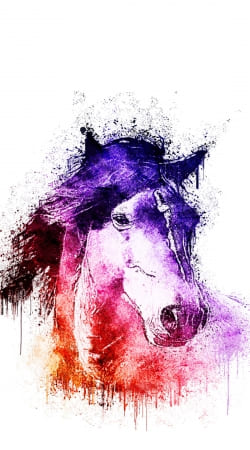watercolor horse hülle