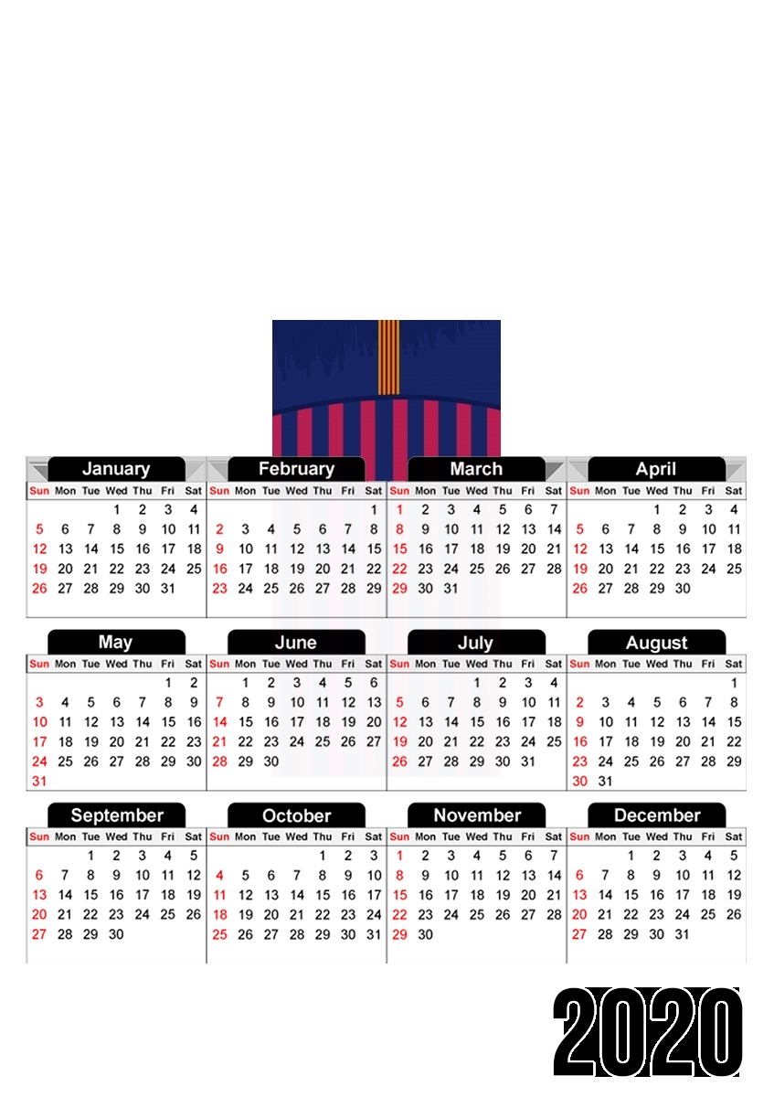 Barcelone Football für A3 Fotokalender 30x43cm
