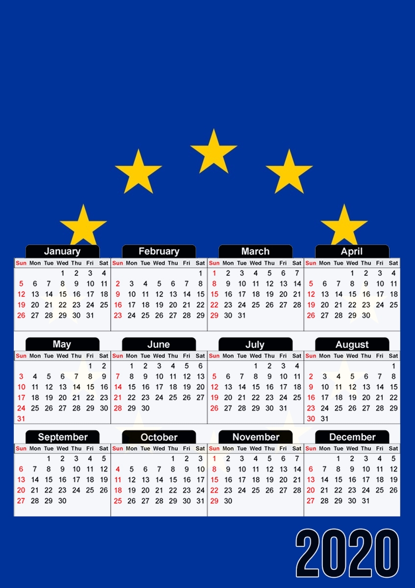 Europa kennzeichnen für A3 Fotokalender 30x43cm