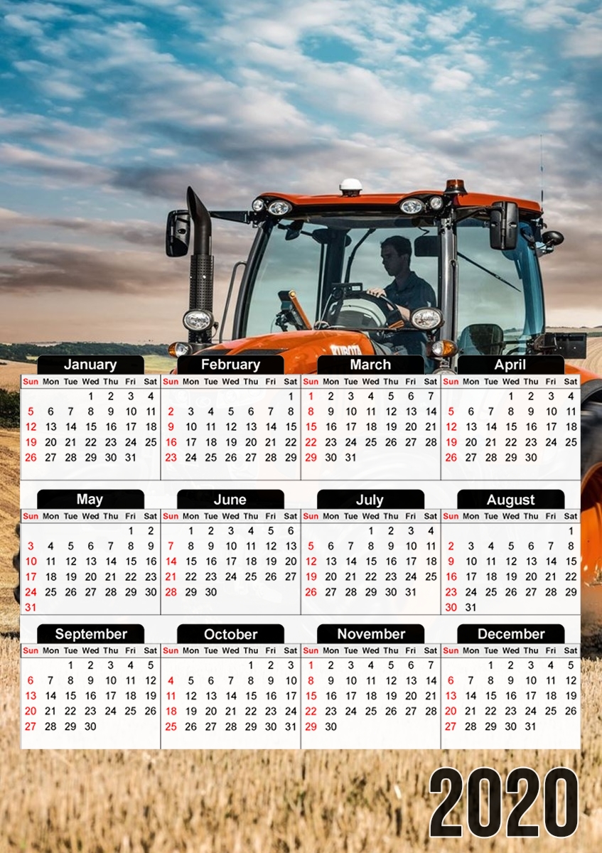 Farm tractor Kubota für A3 Fotokalender 30x43cm