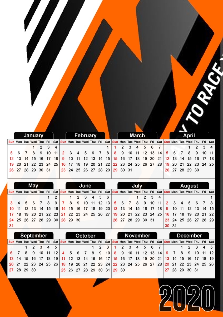 KTM Racing Orange And Black für A3 Fotokalender 30x43cm