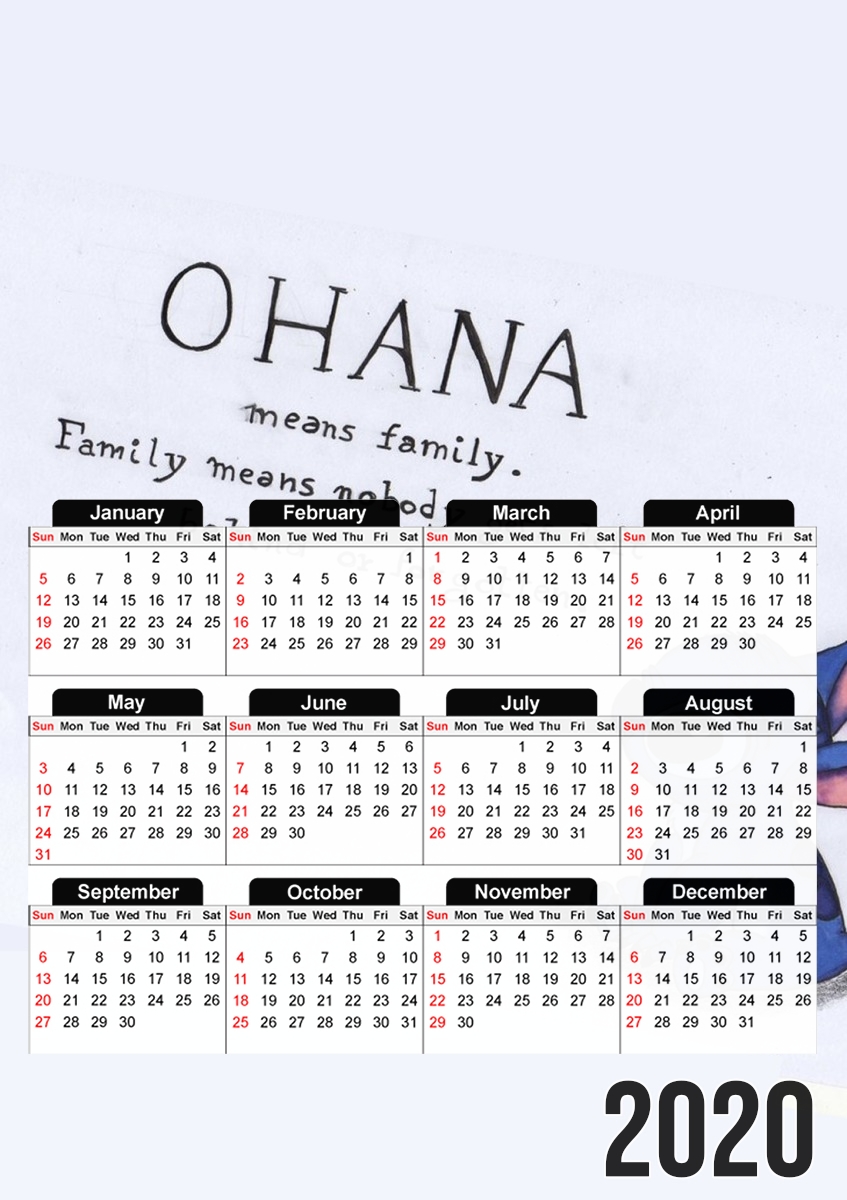 Ohana Means Family für A3 Fotokalender 30x43cm