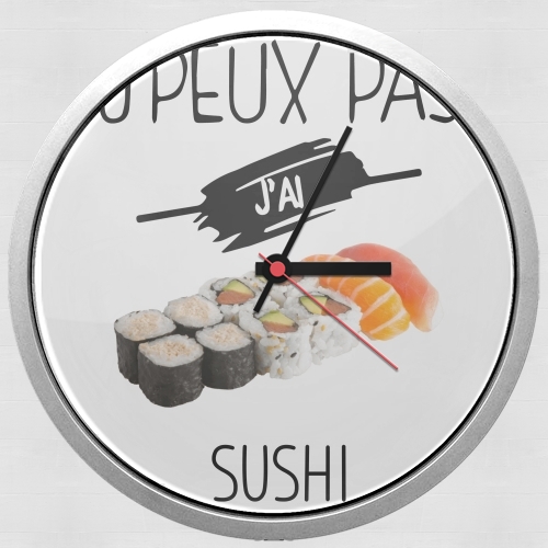 Je peux pas jai sushi für Wanduhr