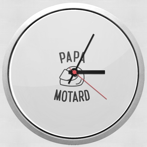 Papa Motard Moto Passion für Wanduhr