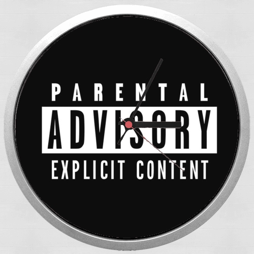 Parental Advisory Explicit Content für Wanduhr