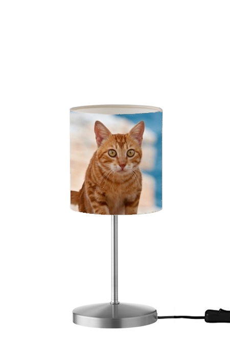 Rotgetigerte Katze auf einer Klippe für Tisch- / Nachttischlampe