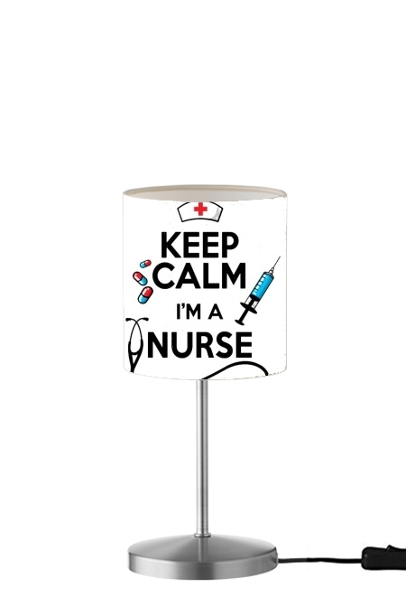 Keep calm I am a nurse für Tisch- / Nachttischlampe