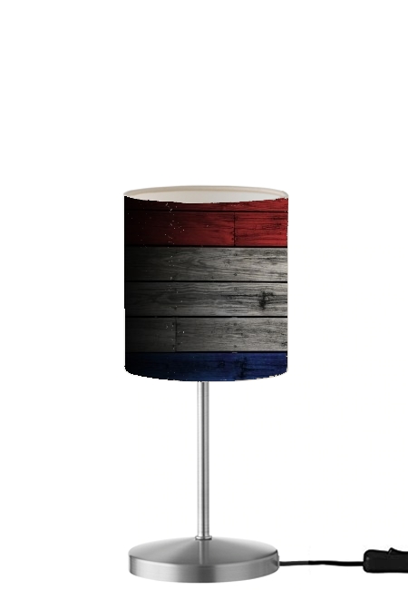 Wooden French Flag für Tisch- / Nachttischlampe