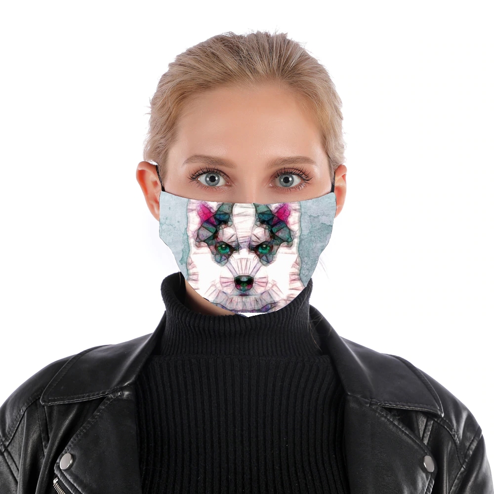 abstract husky puppy für Nase Mund Maske