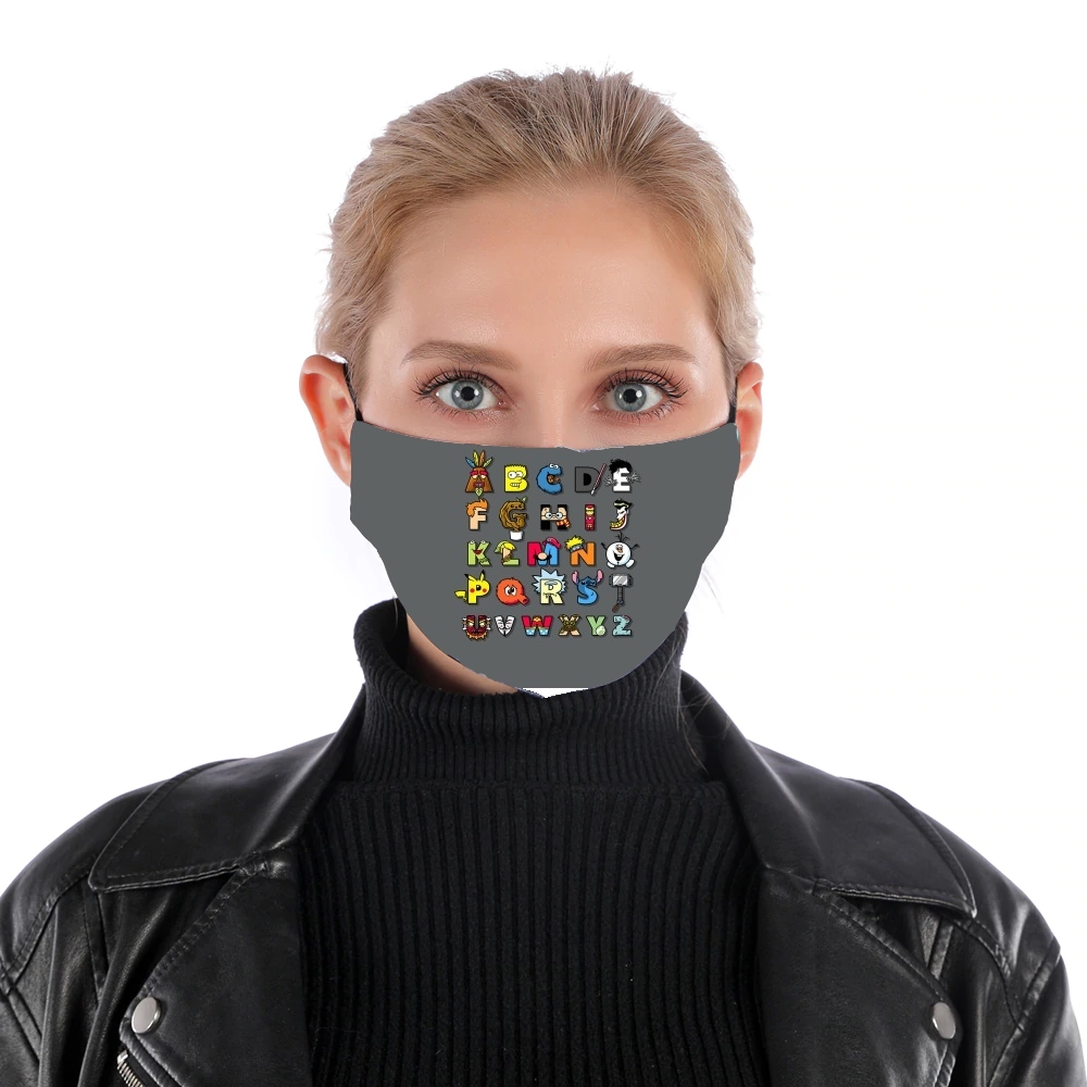 Alphabet Geek für Nase Mund Maske