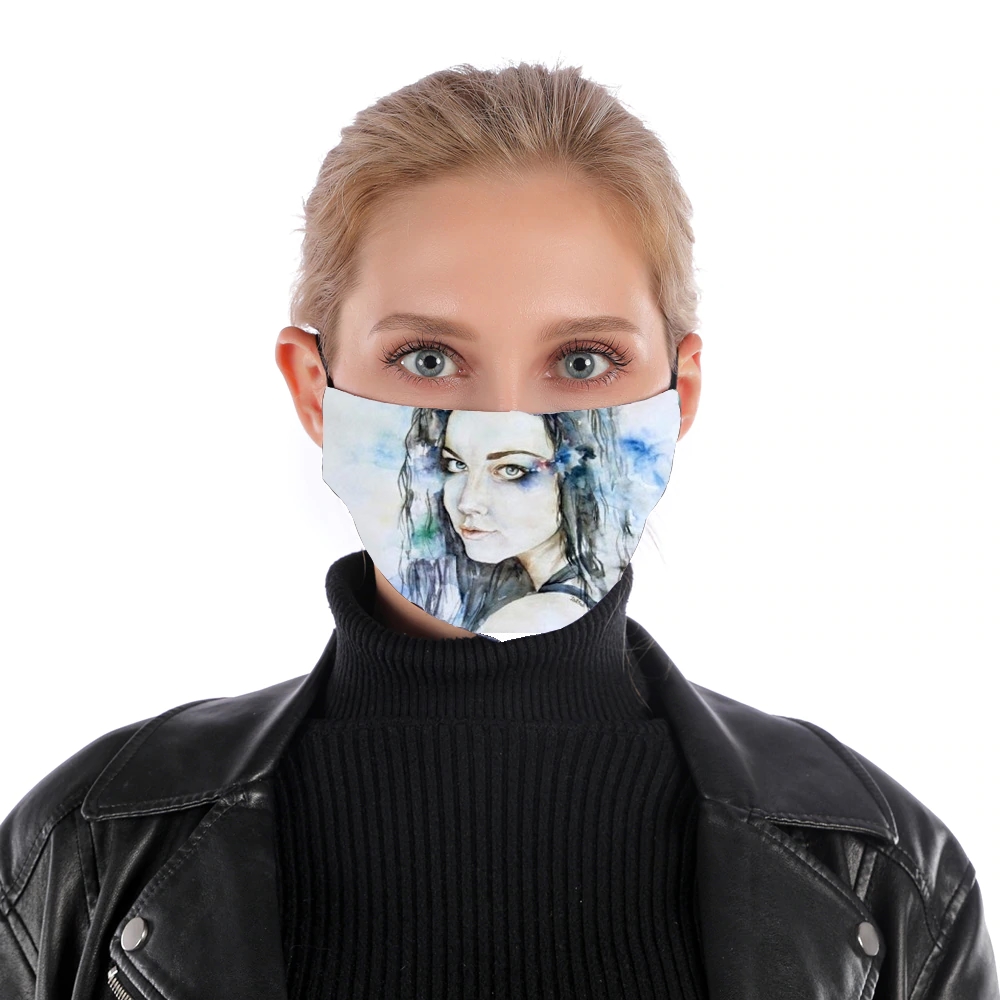 Amy Lee Evanescence watercolor art für Nase Mund Maske