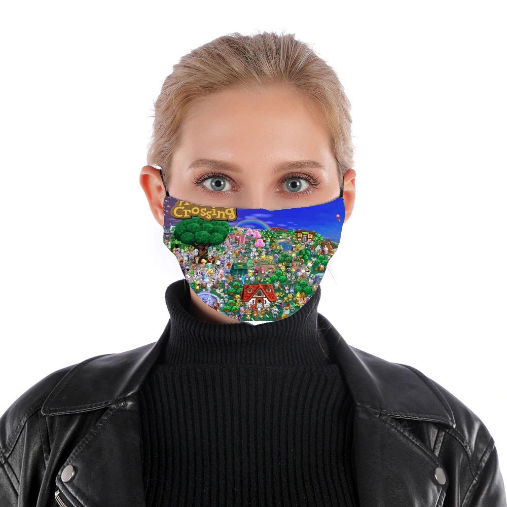 Animal Crossing Artwork Fan für Nase Mund Maske