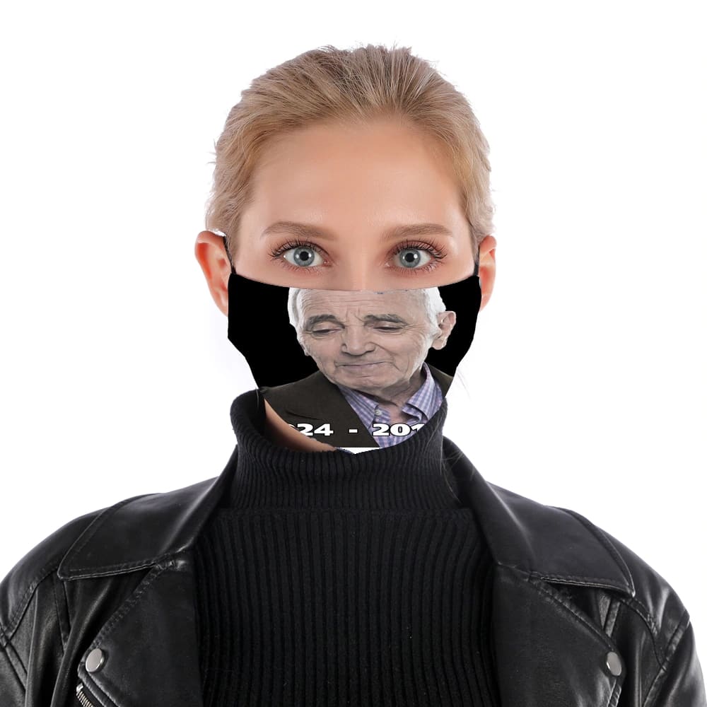 Aznavour Hommage Fan Tribute für Nase Mund Maske