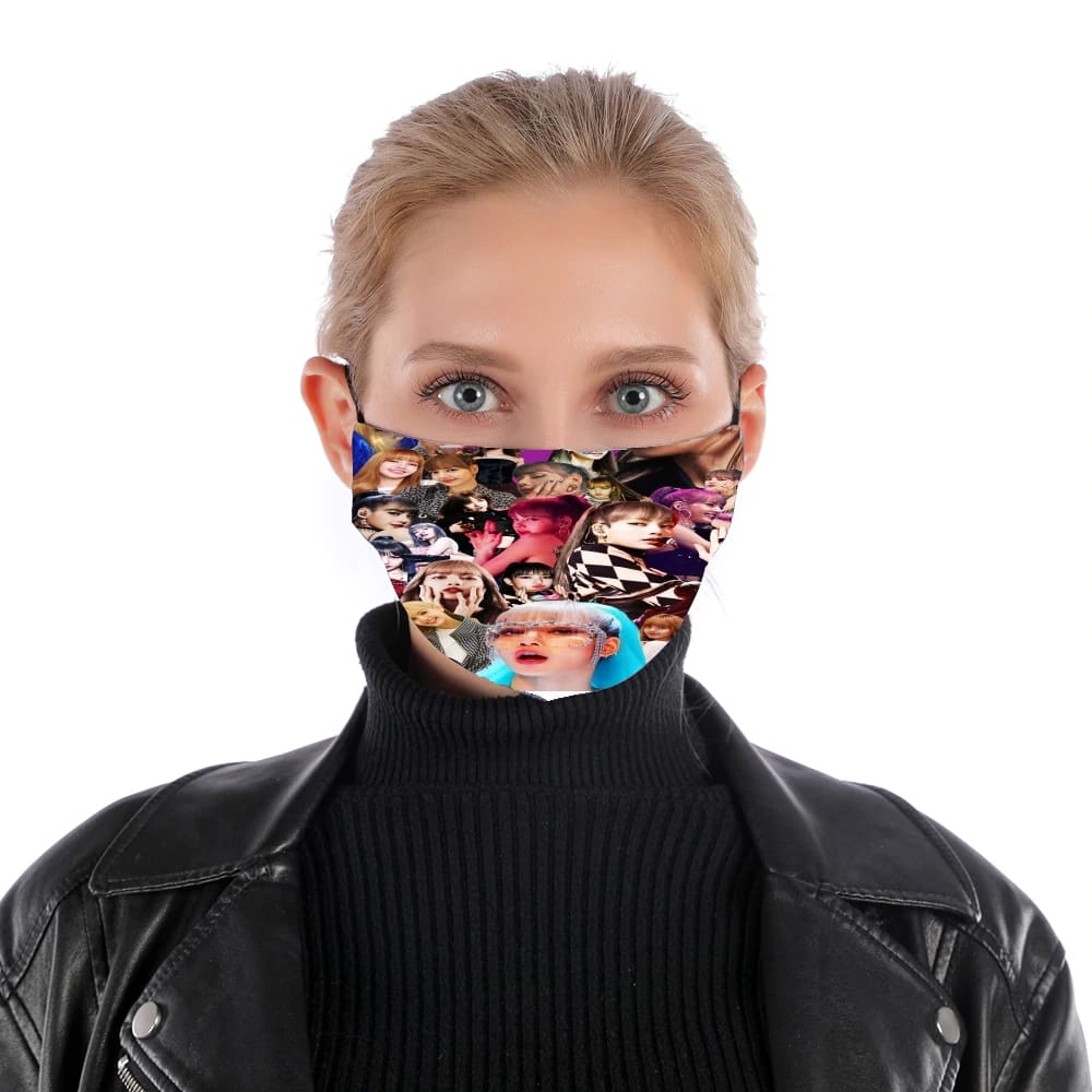 Blackpink Lisa Collage für Nase Mund Maske