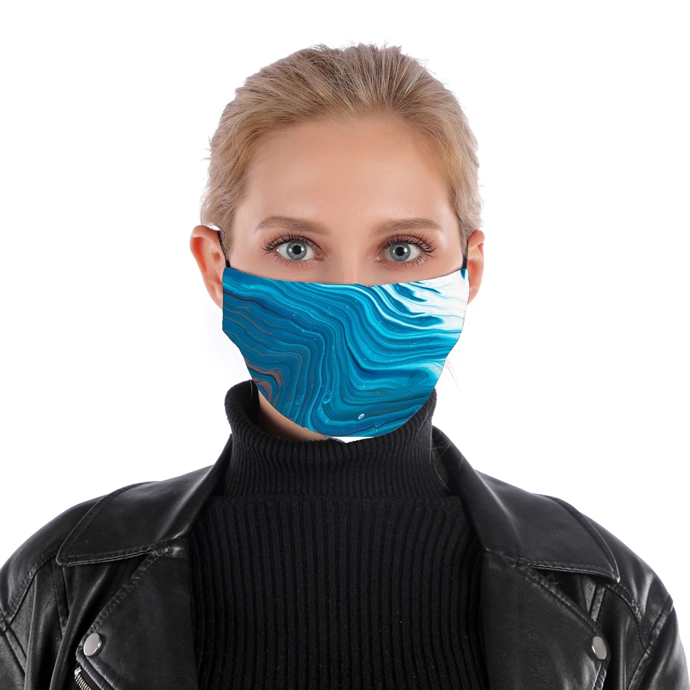 Blue Lava Pouring für Nase Mund Maske