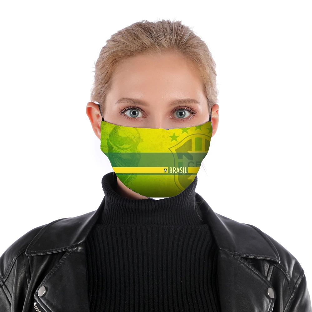 Brazil Trikot Selecao Home für Nase Mund Maske
