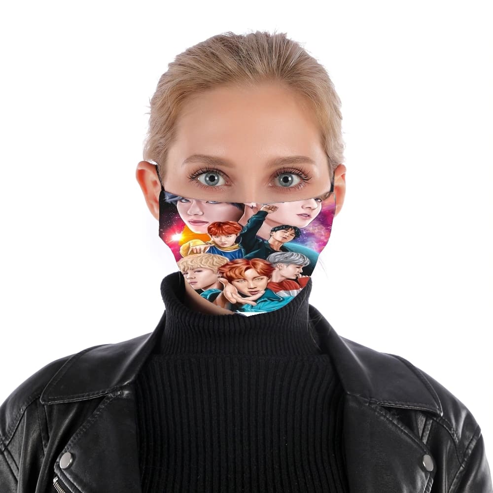 BTS DNA FanArt für Nase Mund Maske