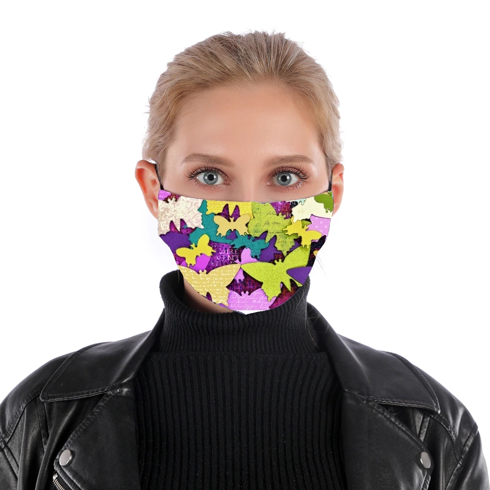 Butterflies art paper für Nase Mund Maske