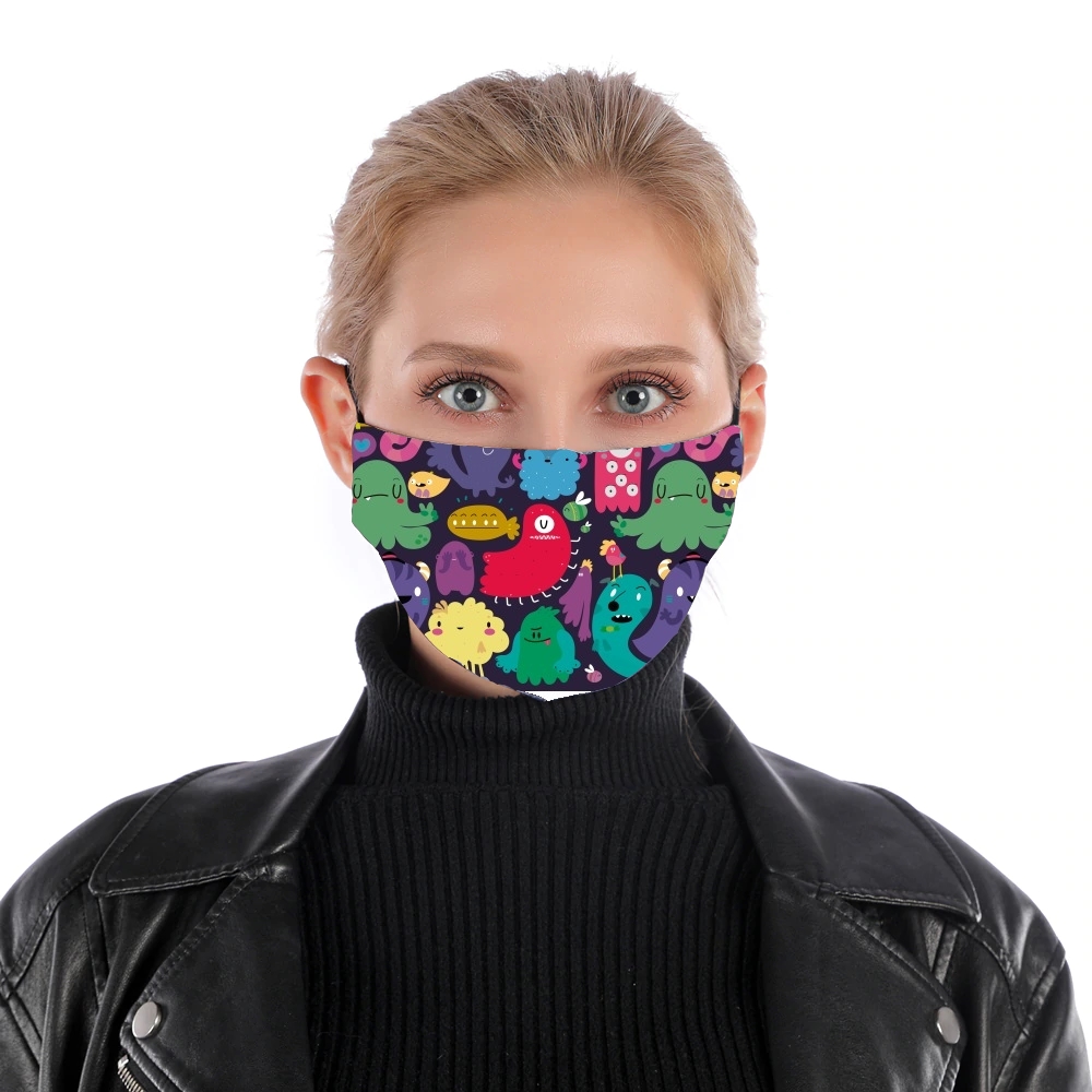 Colorful Creatures für Nase Mund Maske