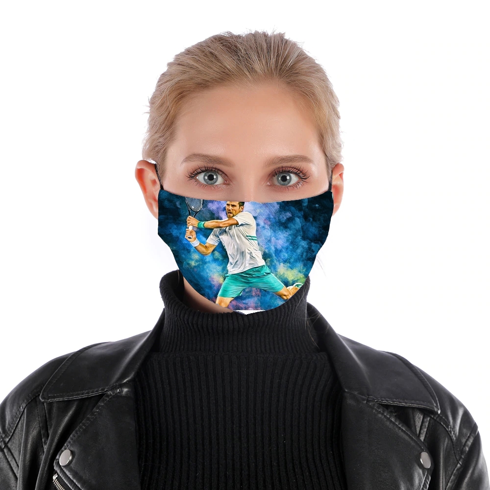 Djokovic Painting art für Nase Mund Maske