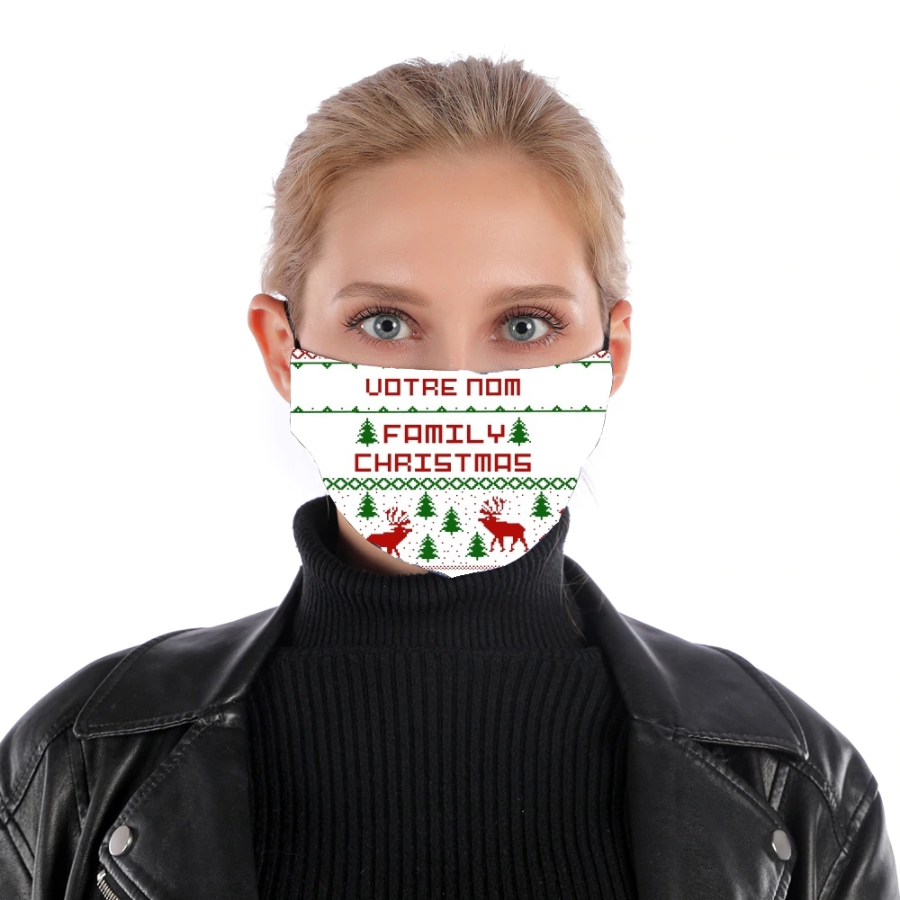 Esprit de Noel avec nom personnalisable für Nase Mund Maske