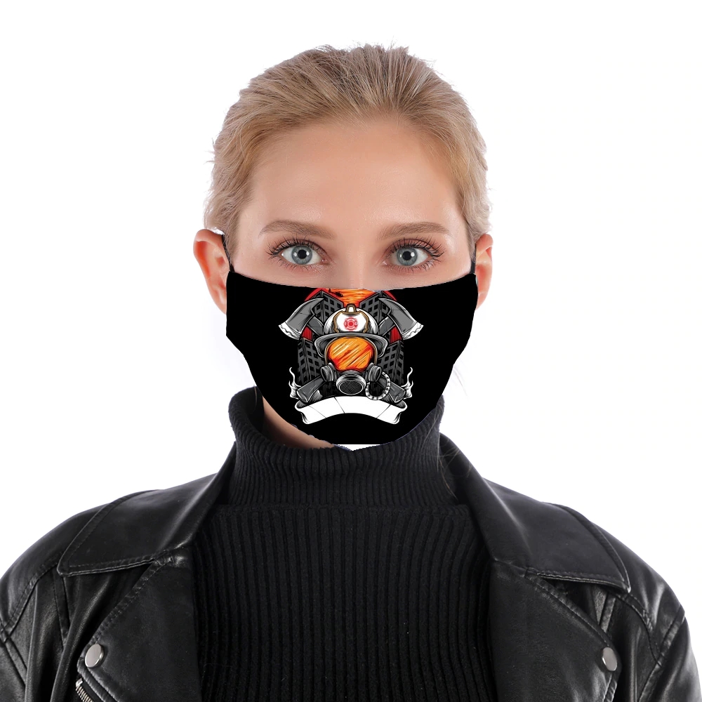 Fire Fighter Custom Text für Nase Mund Maske