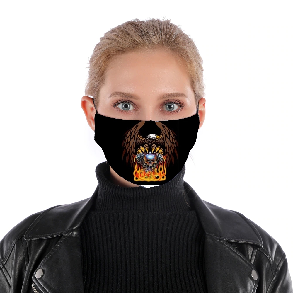 Harley Davidson Skull Engine für Nase Mund Maske