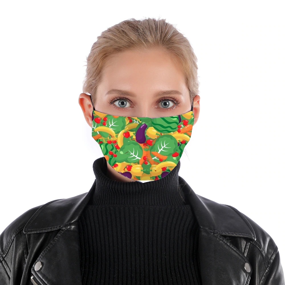 Healthy Food: Fruits and Vegetables V2 für Nase Mund Maske
