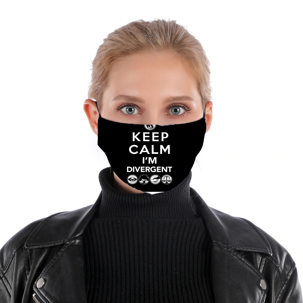 Keep Calm Divergent Faction für Nase Mund Maske