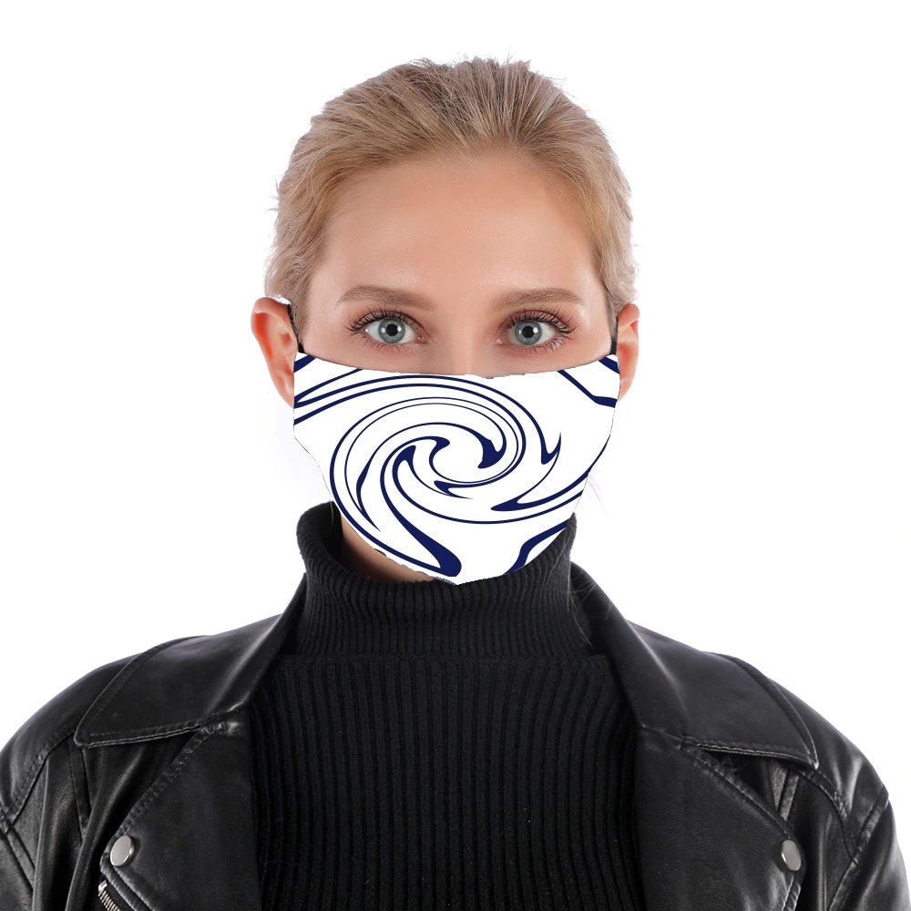 Liquid Lines (Blue) für Nase Mund Maske