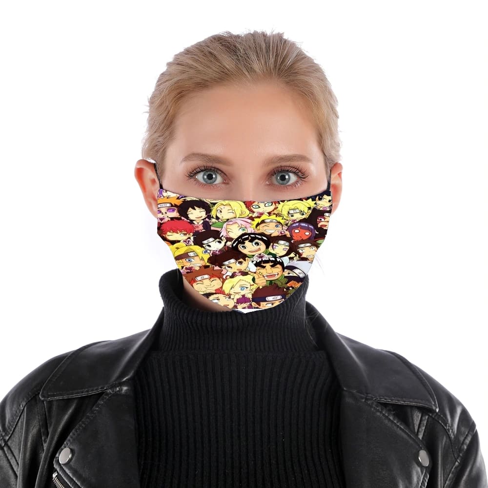 Naruto Chibi Group für Nase Mund Maske