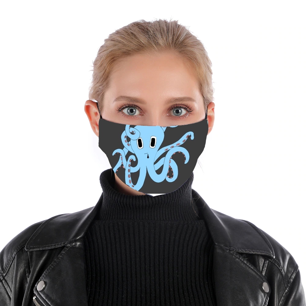 octopus Blue cartoon für Nase Mund Maske