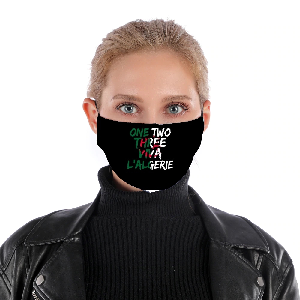 One Two Three Viva lalgerie Slogan Hooligans für Nase Mund Maske