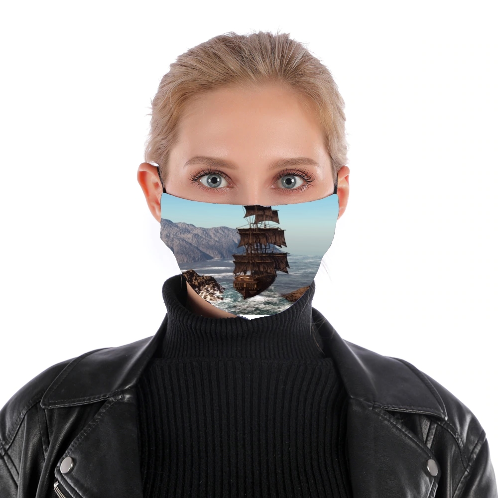 Pirate Ship 1 für Nase Mund Maske