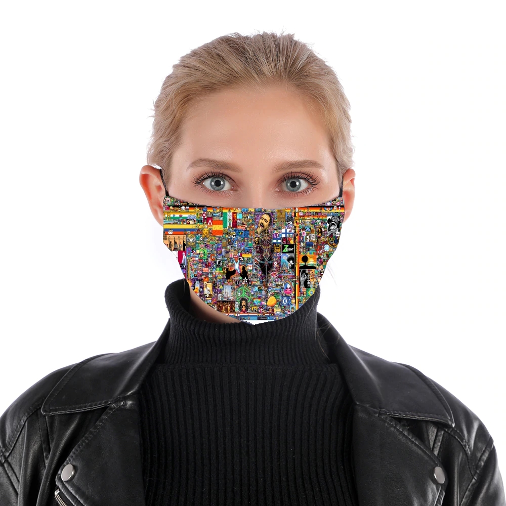 Pixel War Reddit für Nase Mund Maske