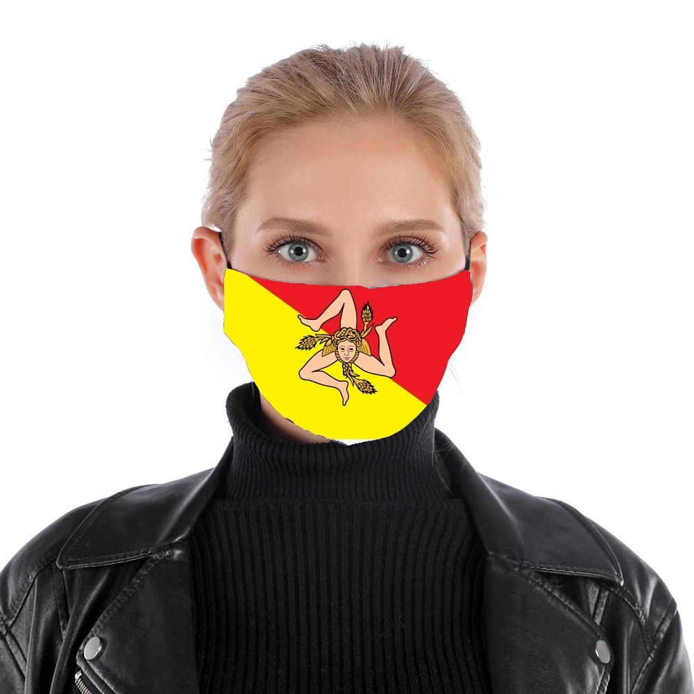 Sicile Flag für Nase Mund Maske