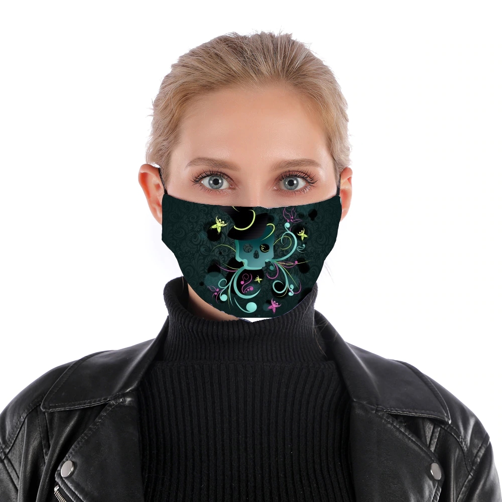 Skull Pop Art Disco für Nase Mund Maske