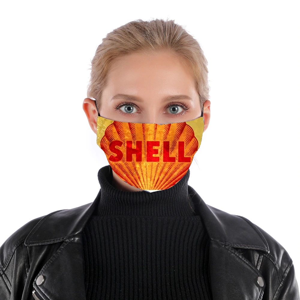 Vintage Gas Station Shell für Nase Mund Maske