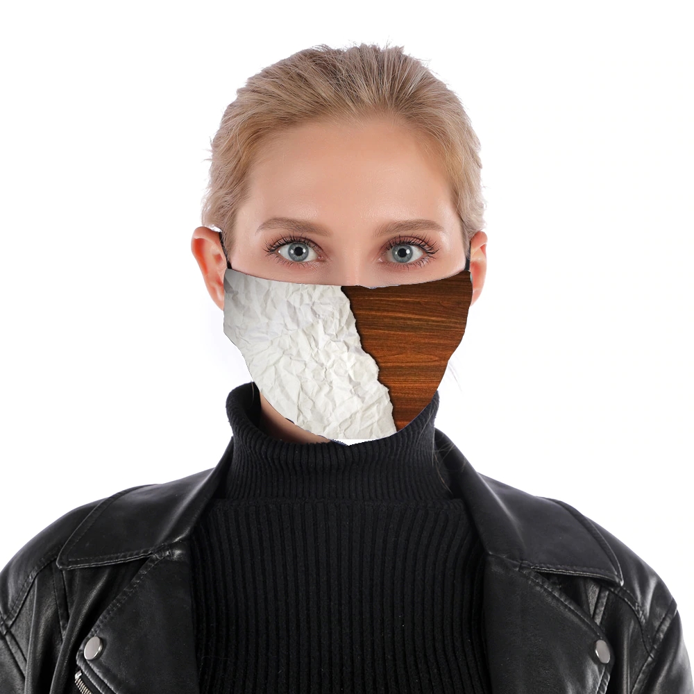 Wooden Crumbled Paper für Nase Mund Maske