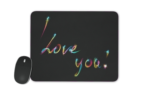 I love you - Rainbow Text für Mousepad