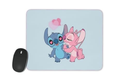 Stitch Angel Love Heart pink für Mousepad