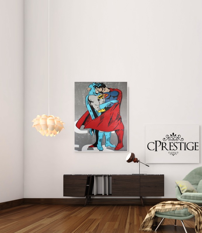 Superman And Batman Kissing For Equality für Beitrag Klebstoff 30 * 40 cm