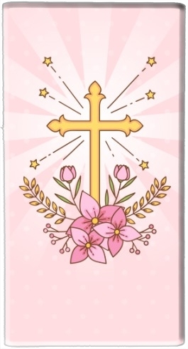 Communion cross with flowers girl für Tragbare externe Backup-Batterie 1000mAh Micro-USB
